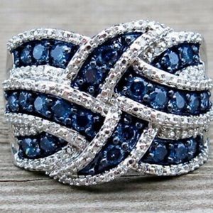 New 925 Sterling Silver Diamond Ring